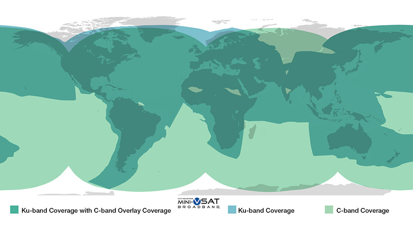 KVH покрытие C-Ku-диапазона