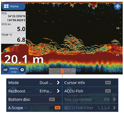 Слои на дисплее Furuno