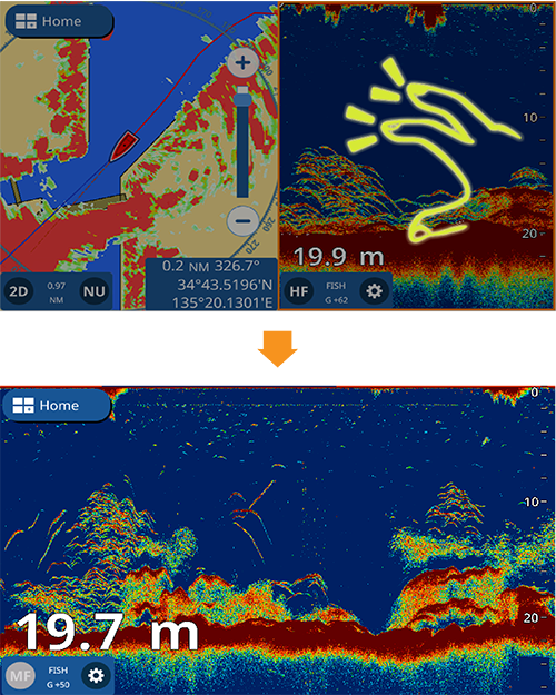 Управление сенсорным дисплеем Furuno