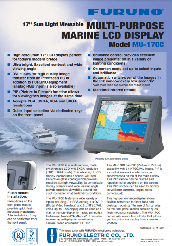 Брошюра Furuno MU-170C Брошюра Furuno MU-170C