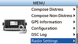 Icom IC-M803_меню дисплея