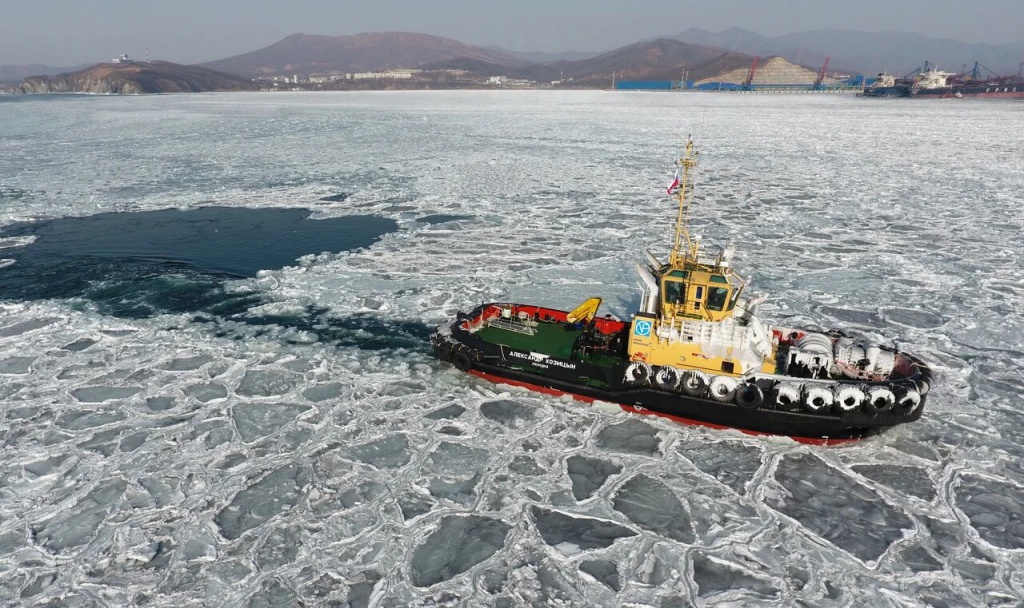 Буксир Александр Козицын с ТСОН МИРАН