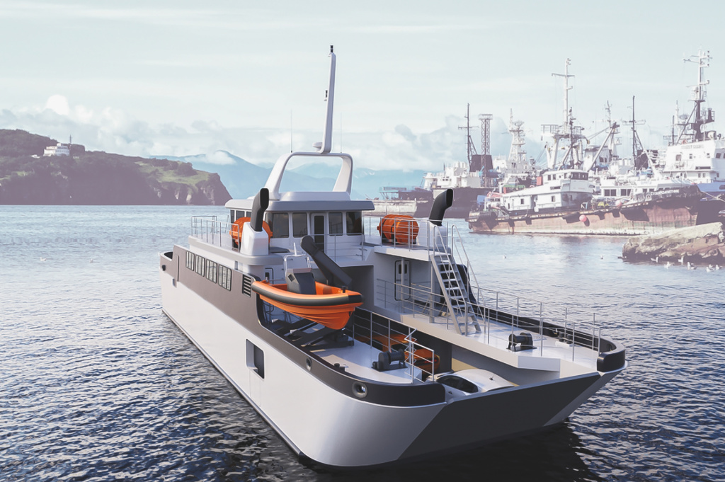 3D-визуализация самоходного автомобильно-пассажирского парома проекта 03770