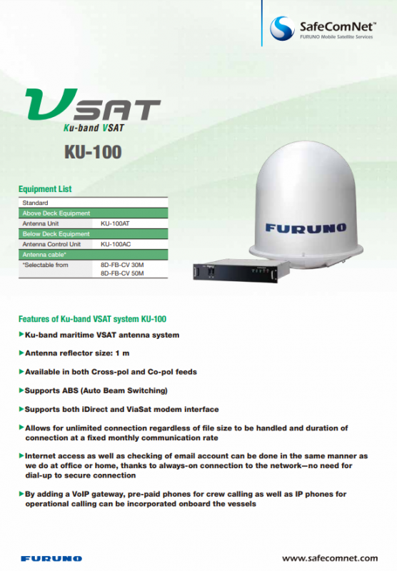 Брошюра Furuno KU-100 Брошюра Furuno KU-100